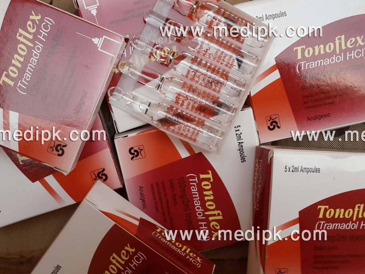 Tonoflex (Tramadol Hcl) 100mg/2ml Injection by sami / Amp